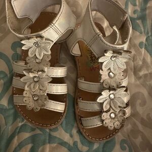 White Floral Kids Sandals